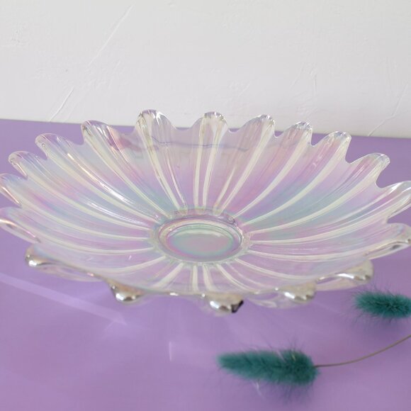 Other - Vintage MCM Iridescent Glass Bowl, Federal Glass co. Celestial